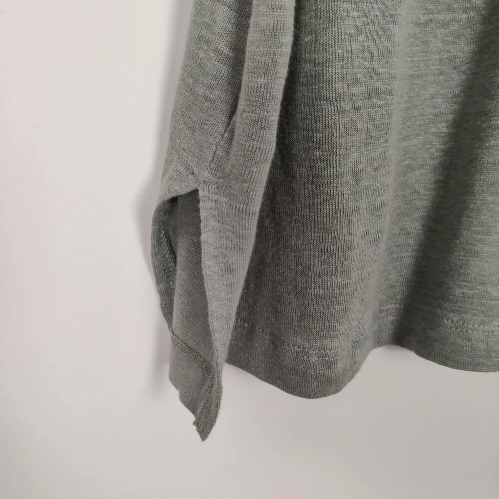 NEW Nicole Miller NY Women's Blouse Size XL Gray Linen Deep V Neck Summer Comfy - Picture 5 of 9